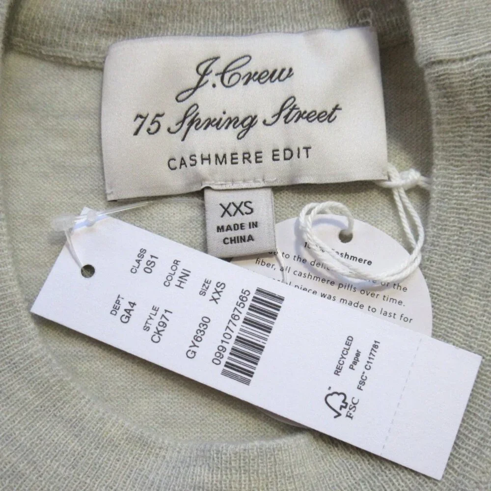 NWT J.Crew Spring Street Featherweight Cashmere Wrap Dress in Heather Nickel XXS